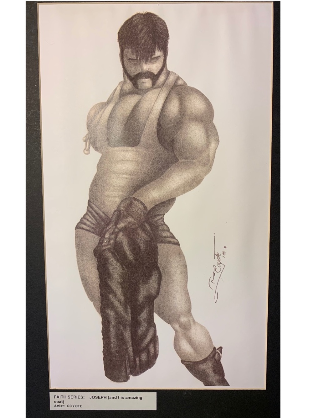 Joseph and His Amazing Coat 1998 by Coyote Signed print on paper 17 x 10" Matted